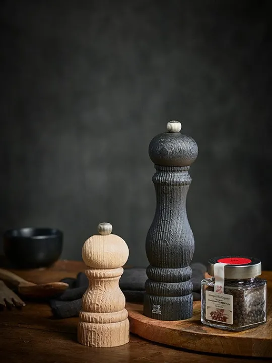 Flash Sale Paris nature black Manual upcycled wooden pepper mill in black, 22cm Pepper|Pepper Mills