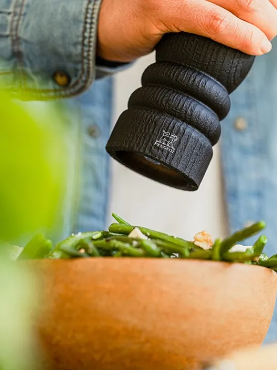 Best Paris nature black Manual upcycled wooden pepper mill in black, 40cm Pepper|Pepper Mills