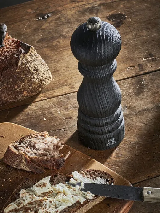 Best Paris nature black Manual upcycled wooden pepper mill in black, 40cm Pepper|Pepper Mills