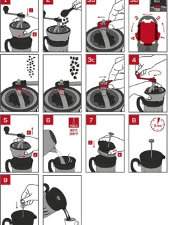 New Paris press Two-in-one coffee mill and cafetière, 15cm For The Host With The Most|Manual Coffee Mills