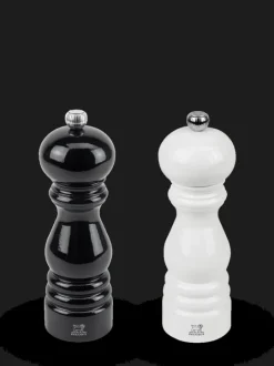 Discount Paris Salt and pepper mill set, black and white lacquer, 18cm – 8.75 in. Salt|Salt & Pepper Mill Sets