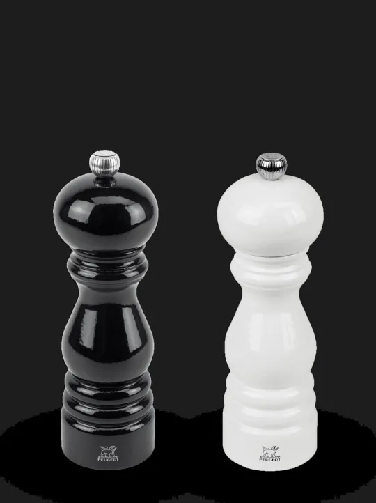 Discount Paris Salt and pepper mill set, black and white lacquer, 18cm – 8.75 in. Salt|Salt & Pepper Mill Sets