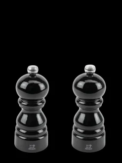 Clearance Paris Salt and pepper mill set in black gloss, 12cm Salt|Salt & Pepper Mill Sets