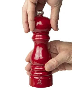 Shop Paris u'select Manual wooden salt mill in passion red gloss, u'select, 18cm - 7in For The Foodie|Salt