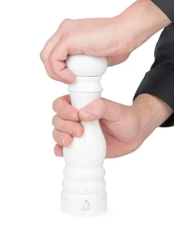 Clearance Paris u'select U’select wooden manual pepper mill with a white gloss finish, 22cm Pepper|Pepper Mills