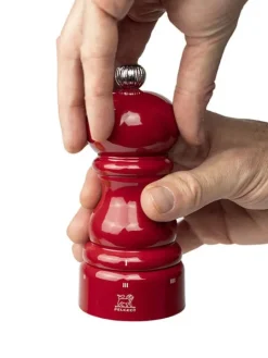 Discount Paris u'select Uselect wooden manual salt mill in passion red gloss, 12cm Salt|Salt Mills
