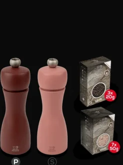 Outlet Tahiti bundle Set of 15cm wooden salt and pepper mills with spices Salt|Salt & Pepper Mill Sets