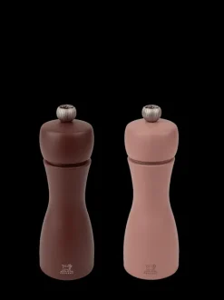 Hot Tahiti Set of manual beech wood salt and pepper mills in cocoa & hazel, 15cm For The Host With The Most|For The Foodie
