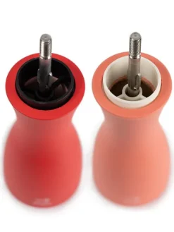 New Tahiti Set of manual beech wood salt and pepper mills in brick red & flame red, 15cm For The Host With The Most|For The Foodie