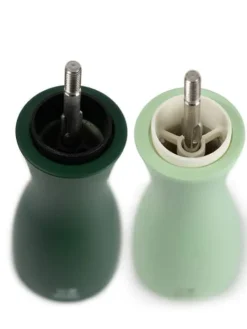 Discount Tahiti Set of manual beech wood salt and pepper mills in moss green & mint green, 15cm For The Host With The Most|For The Foodie