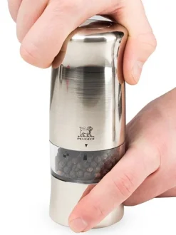Shop Zeli Set of electric stainless steel salt and pepper mills, 14cm Salt|Salt & Pepper Mill Sets
